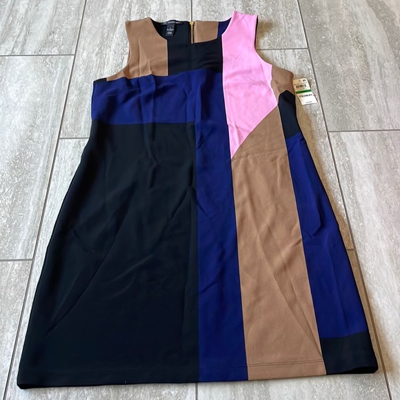 INC International Concepts,color block sheath dress,U-neck,sleevelessmini,women - Picture 1 of 8